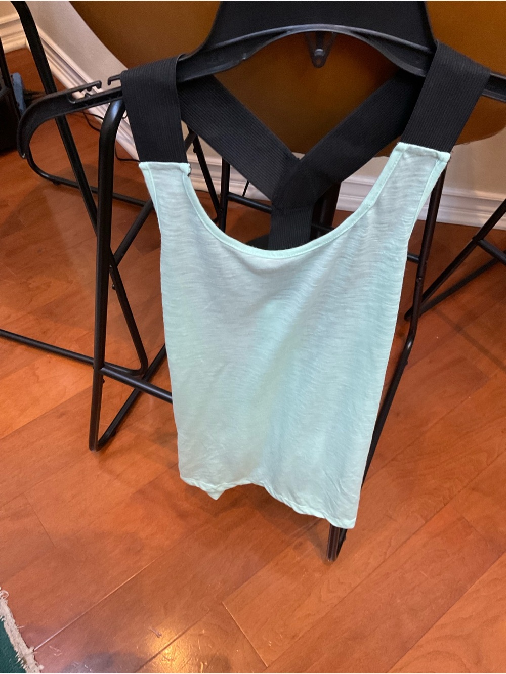 Elan Mint Scoop Neck Tank with Black Crossback Straps